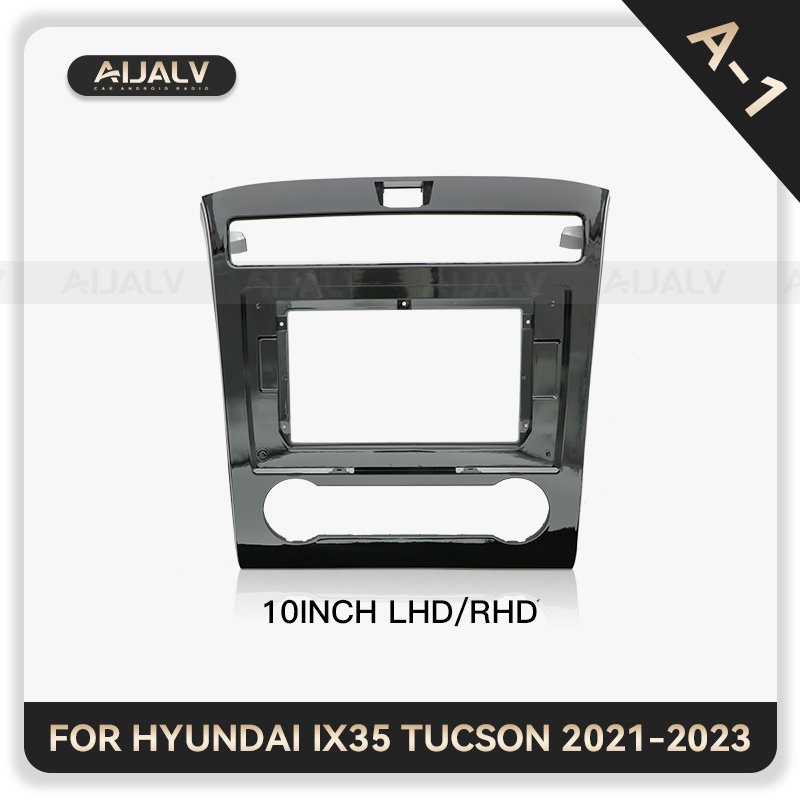 New android car player fascia For Hyundai IX35 Tucson 2021-2023 UV Black 10 inch car radio frame interior accessories car frame