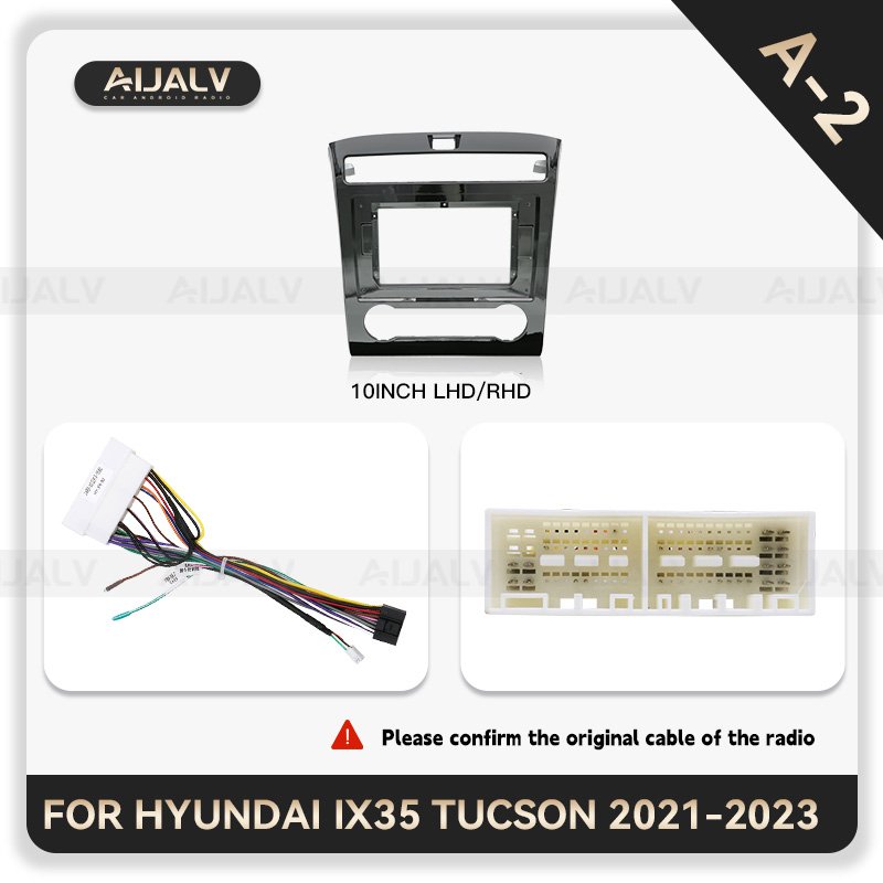 New android car player fascia For Hyundai IX35 Tucson 2021-2023 UV Black 10 inch car radio frame interior accessories car frame
