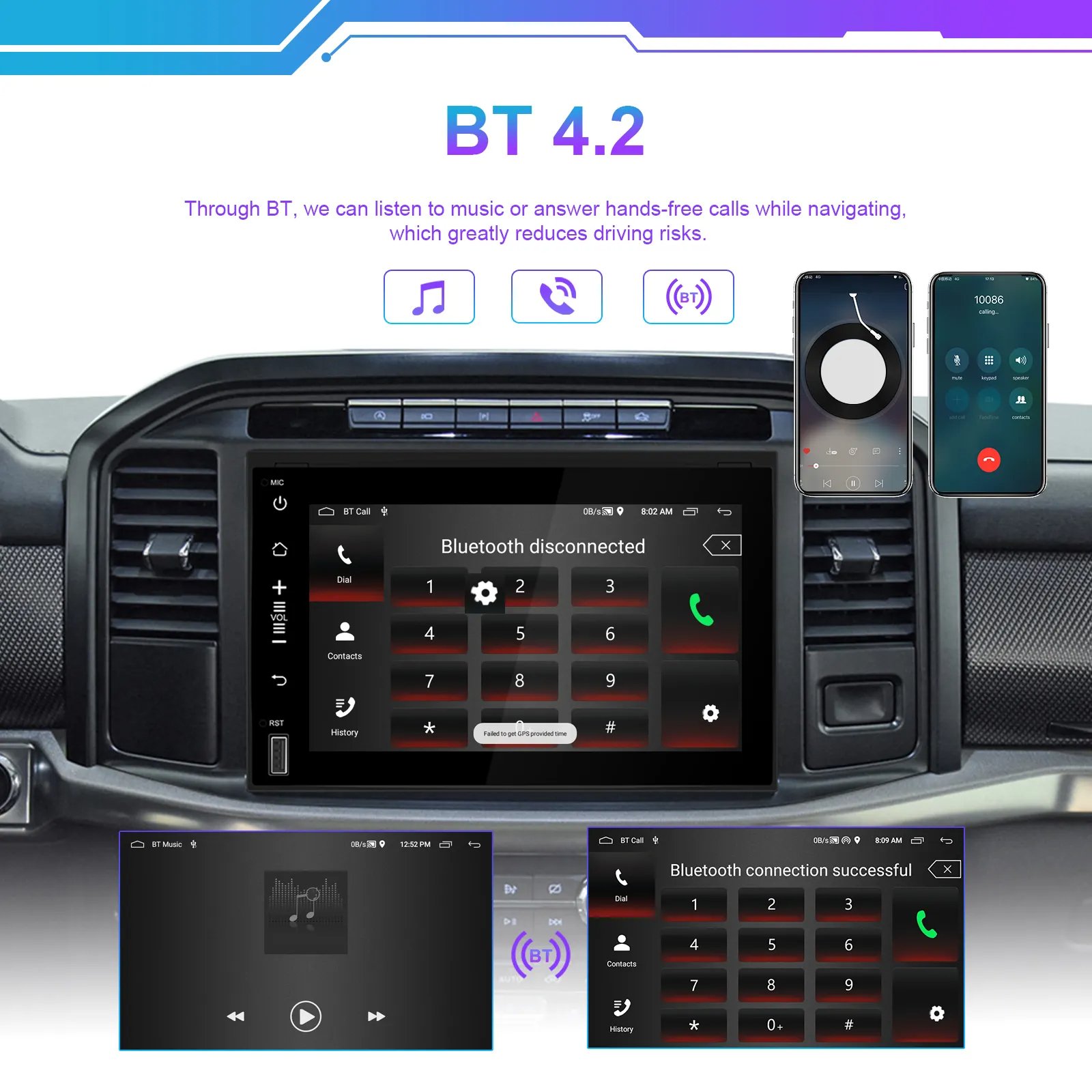 Android 13 Car Radio Autoradio 7" 2+64GB Car Stereo Carplay Android Auto GPS WiFi BT RDS For Ford F150 2004-2008
