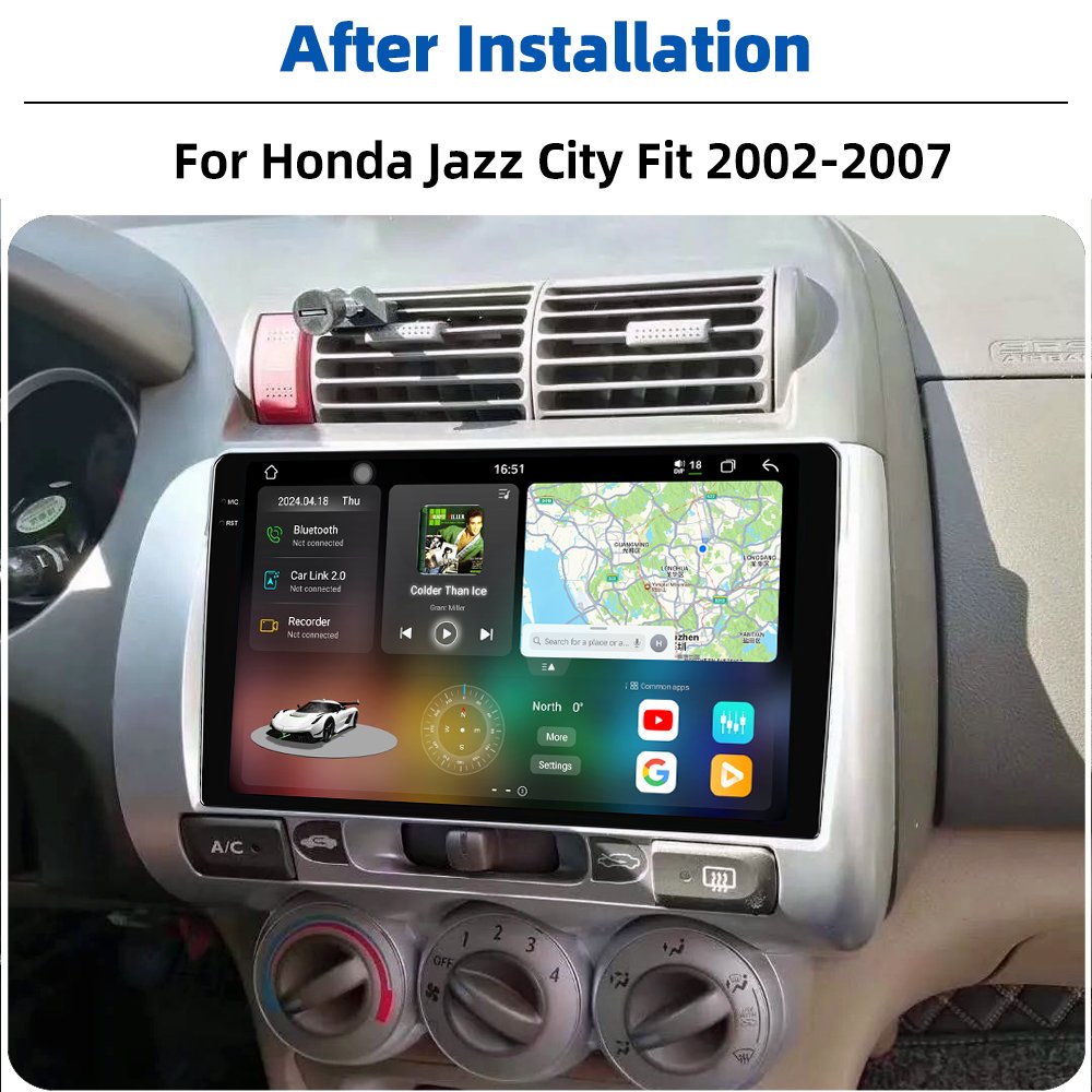 QLED 2K 2000*1000 Touch Screen Android 13 Car Radio For Honda Jazz City Fit 2002-2007 Carplay Auto Stereo Gps Navigation