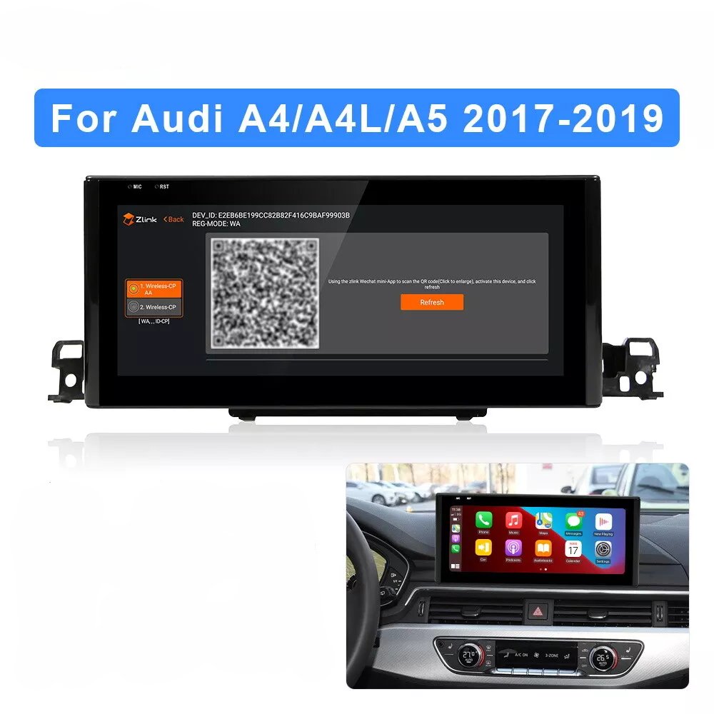 10.25inch Android 13 Car Navigation Multimedia Player for 2017-2019 Audi A4 A4L b9 B8 Wireless Radio Carplay Touchscreen