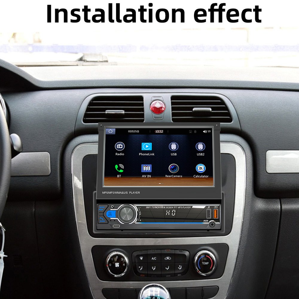 Autoradio 7inch Retractable Car TV Stereo Mp5 Video Player Portable DVD Player For Car