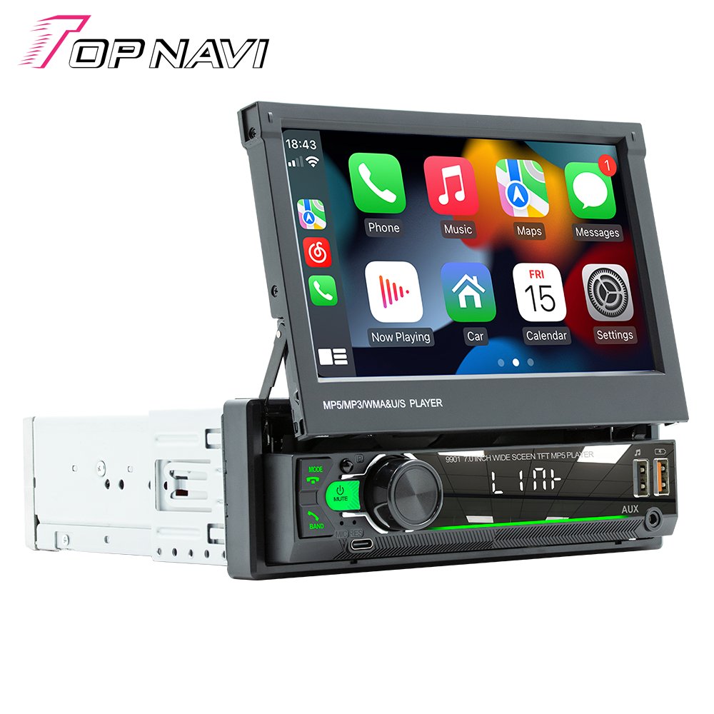 Autoradio 7inch Retractable Car TV Stereo Mp5 Video Player Portable DVD Player For Car