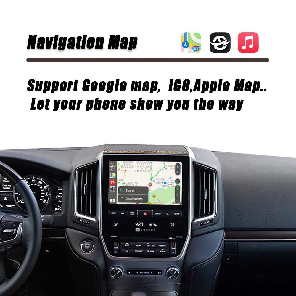 CZT-AUTO Wireless Apple Carplay Interface For Land Cruiser LC200 2015-2021Mirror Link Radio CarPlay Android Auto Navigation Plug