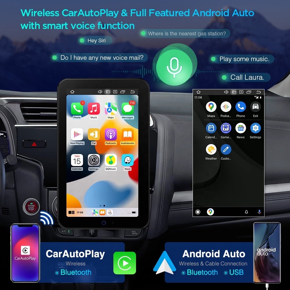 XTRONS 12.8" Android 12 Double din Radio De Coche QLED 1920*1080 Rotatable Screen Carpaly Android Auto 4G LTE Navigation GPS