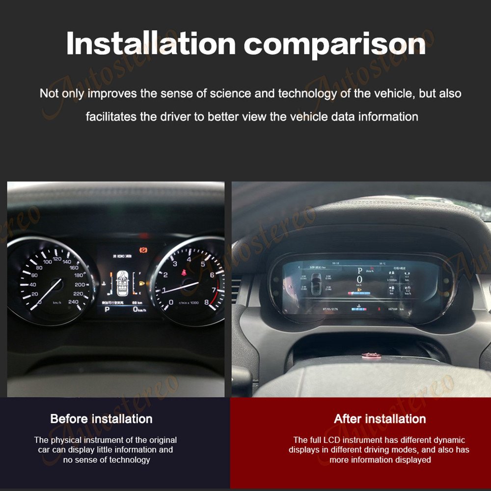 Car Digital Cluster For Land Rover Evoque Virtual Cockpit Dashboard HeadUnit Entertainment Instrument Speed Meter Screen