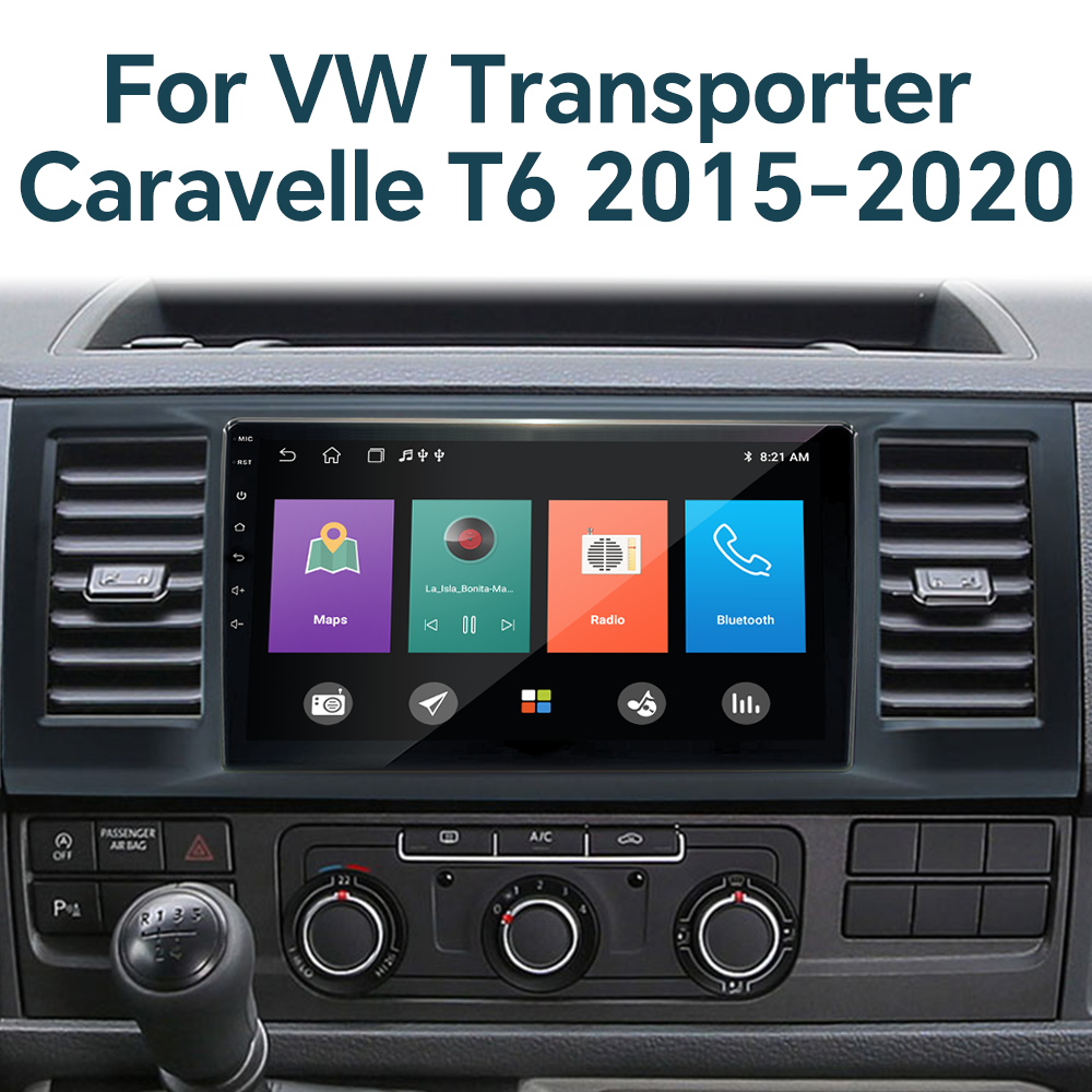 Android Car Radio DVD Player Screen for VW Transporter Caravelle T6 2015-2020 Stereo Audio Navigator GPS DSP Car-play 360 Camera