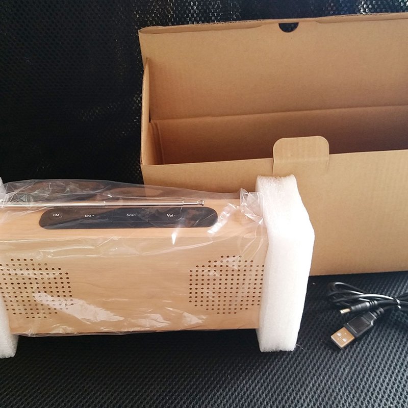 OEM Portable Wooden LED Screen Digital FM Clock Radio With Temperature