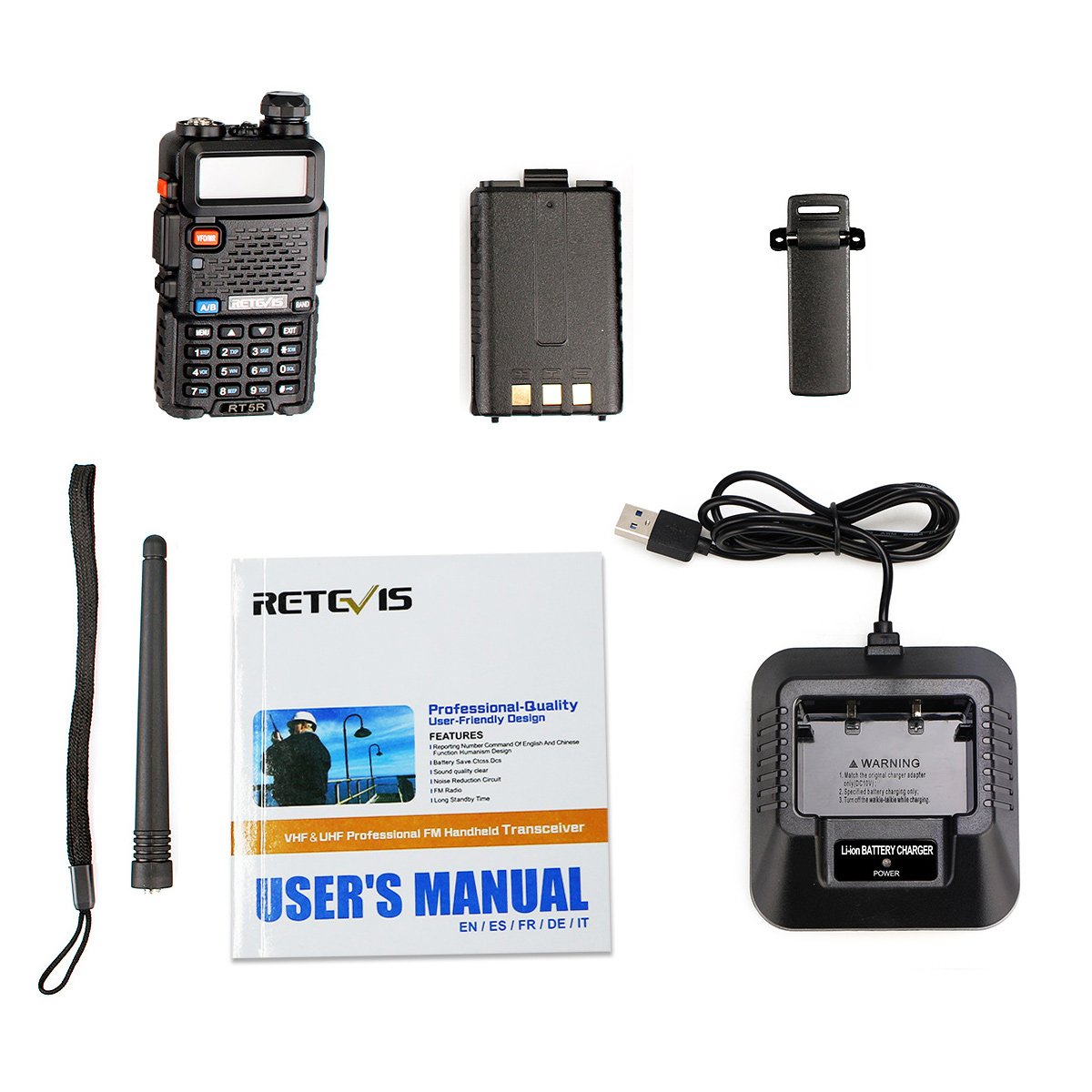 Dual Band UHF VHF 5W Two way Radio Retevis RT5R