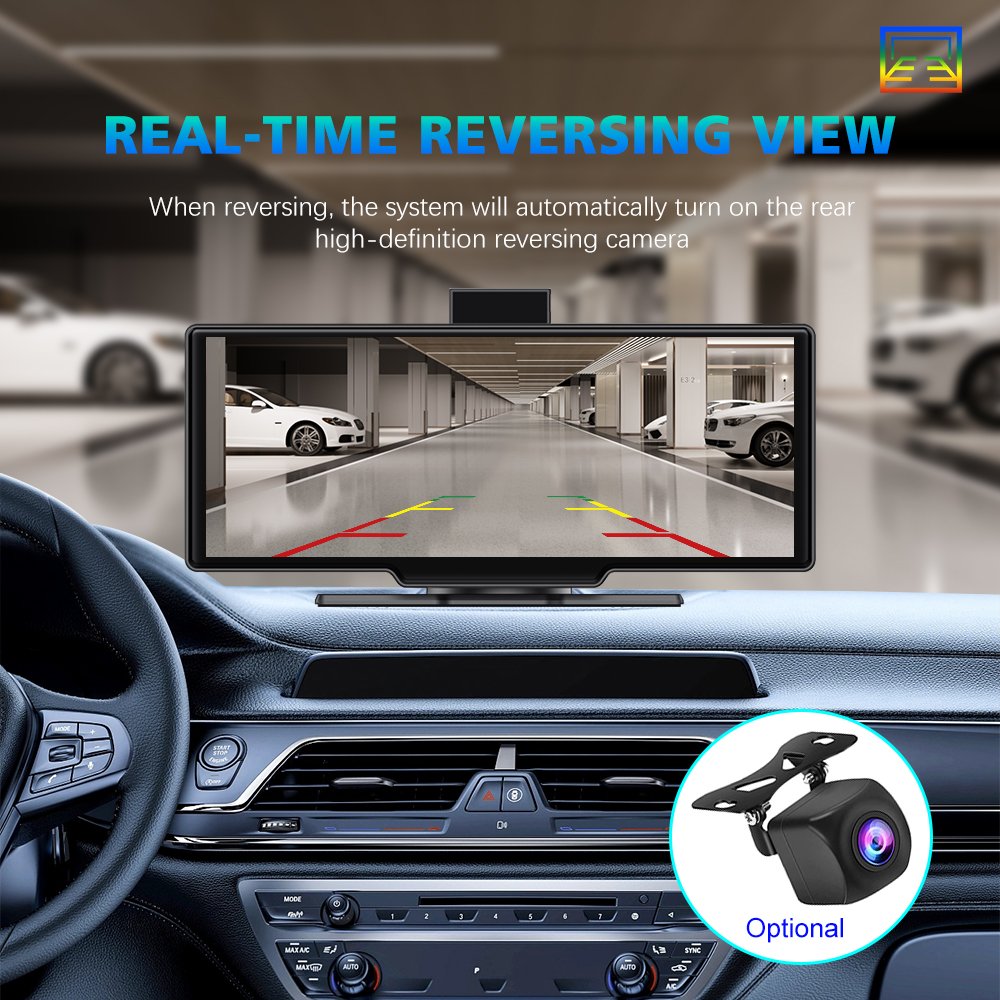 TOPNAVI 10.26 Inch Car DVD Player Multimedia Entertainment System Radio Tuner Universal Wireless Dashboard Support Carplay