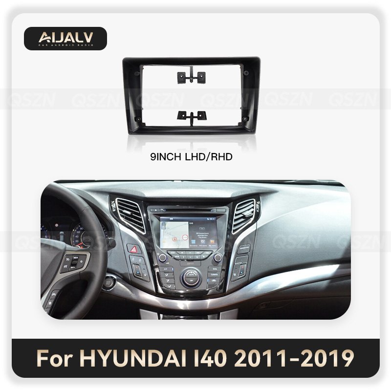 9INCH car radio fascia frame for HYUNDA I40 2011-2019 Texturing LHD/RHD DVD stereo panel ABS Plastic Dash Kit Head Unit Panel
