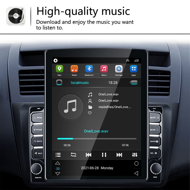 Supplier Hot Sale 4G+64G Tv Screen Wireless 9.7 Inch Android Tesla Style Carplay Car Auto Radio Stereo Audio DVD Player