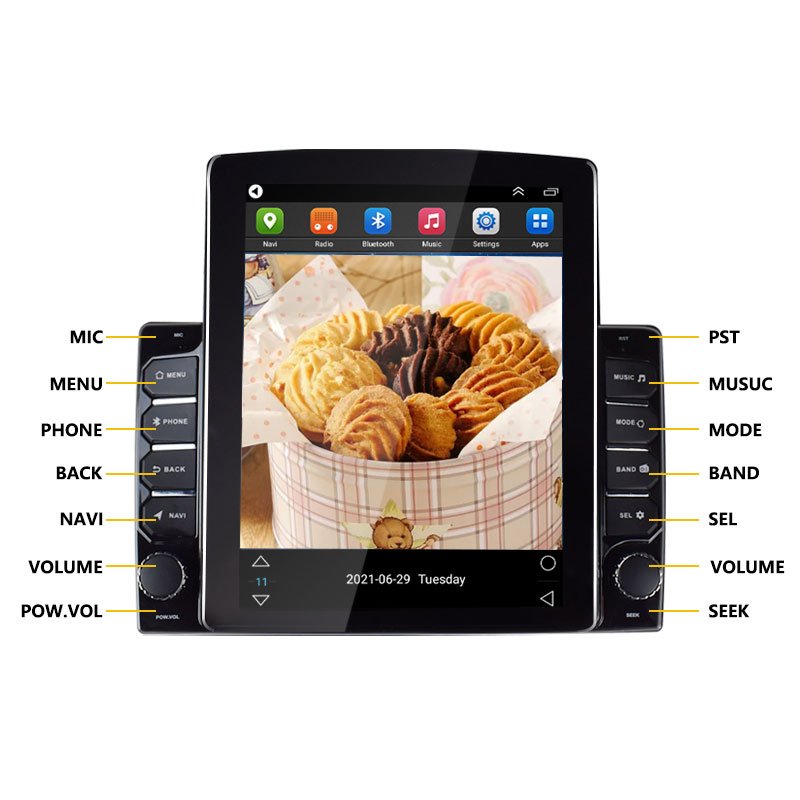 Supplier Hot Sale 4G+64G Tv Screen Wireless 9.7 Inch Android Tesla Style Carplay Car Auto Radio Stereo Audio DVD Player