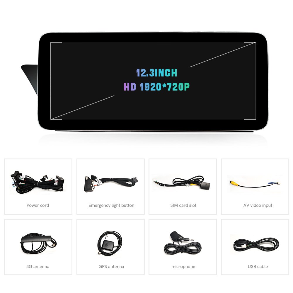 Zlh 12.3 Inch 1920*720P Android 13 Screen Car AUTO Carplay For Audi Q5 2009 2016 2017 Multimedia Radio Wifl 4G Gps Fm Bt