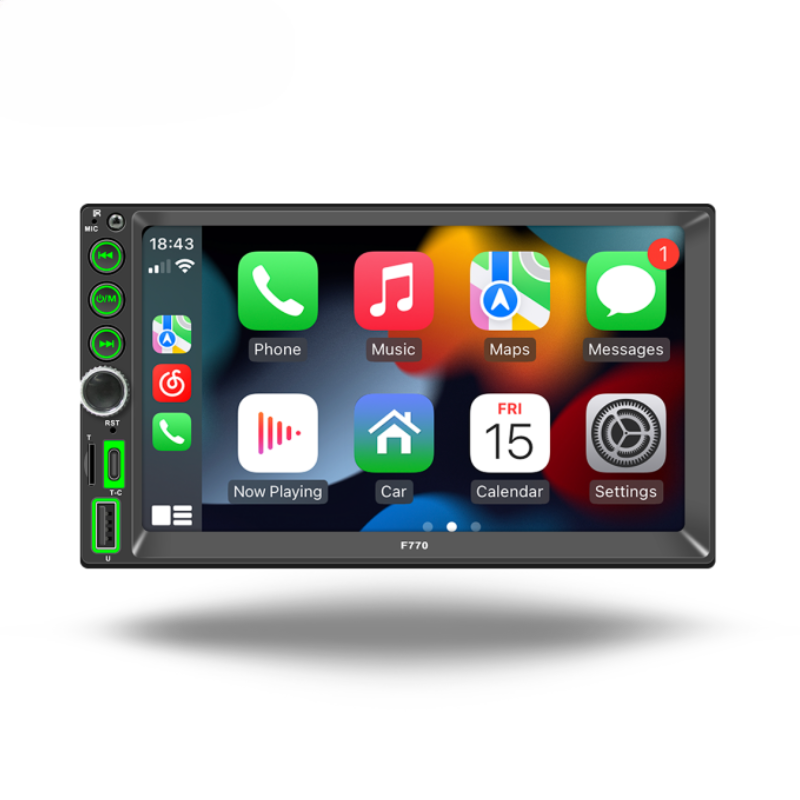 7" HD Wired/Wireless Car play Screen FM/USB/AUX/TF Wireless Android auto Car Display Universal Multimedia car Stereo F770C