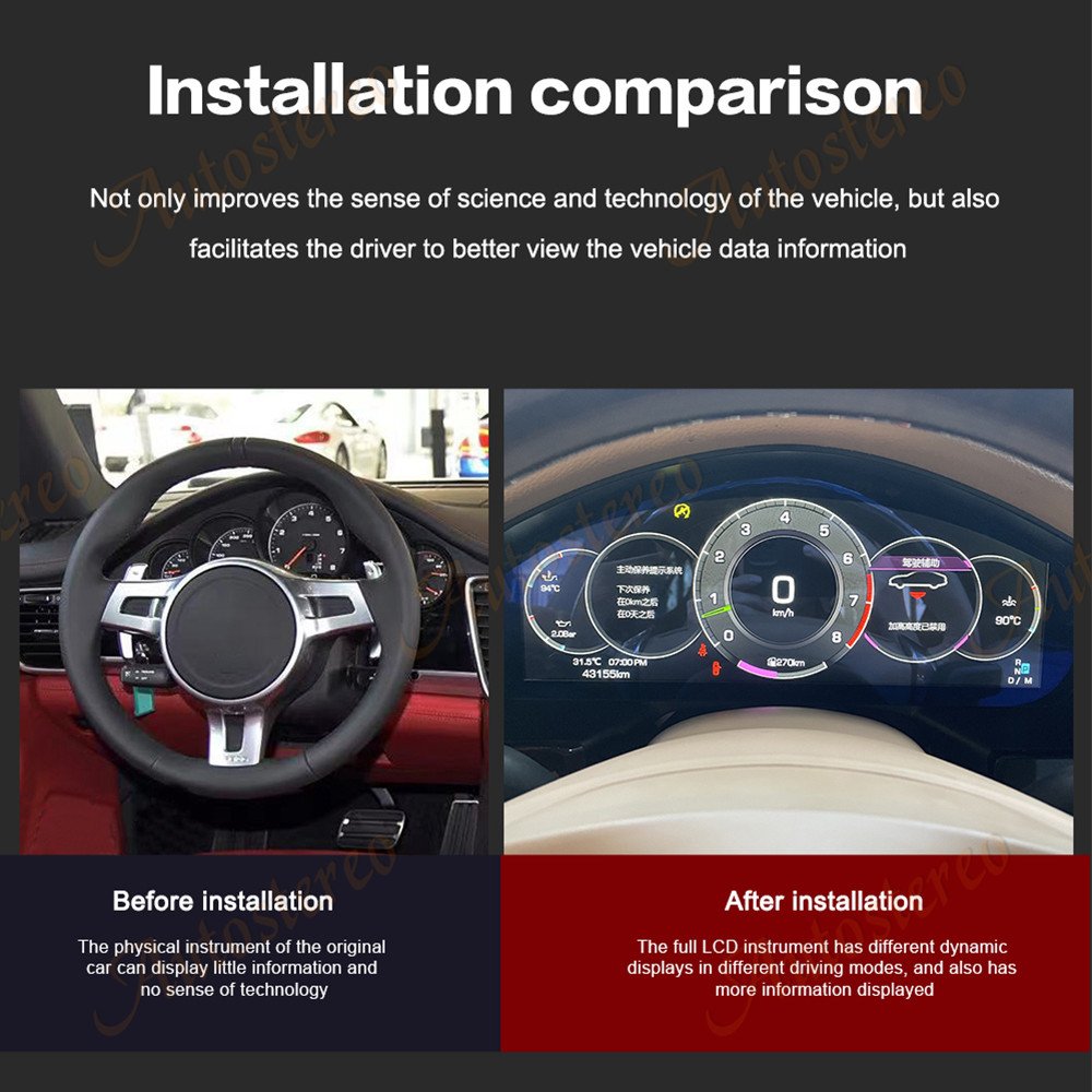 Car Dashboard Instrument Digital Cluster For Porsche Panamera GPS Navigation Multimedia Player Head Unit Auto Stereo