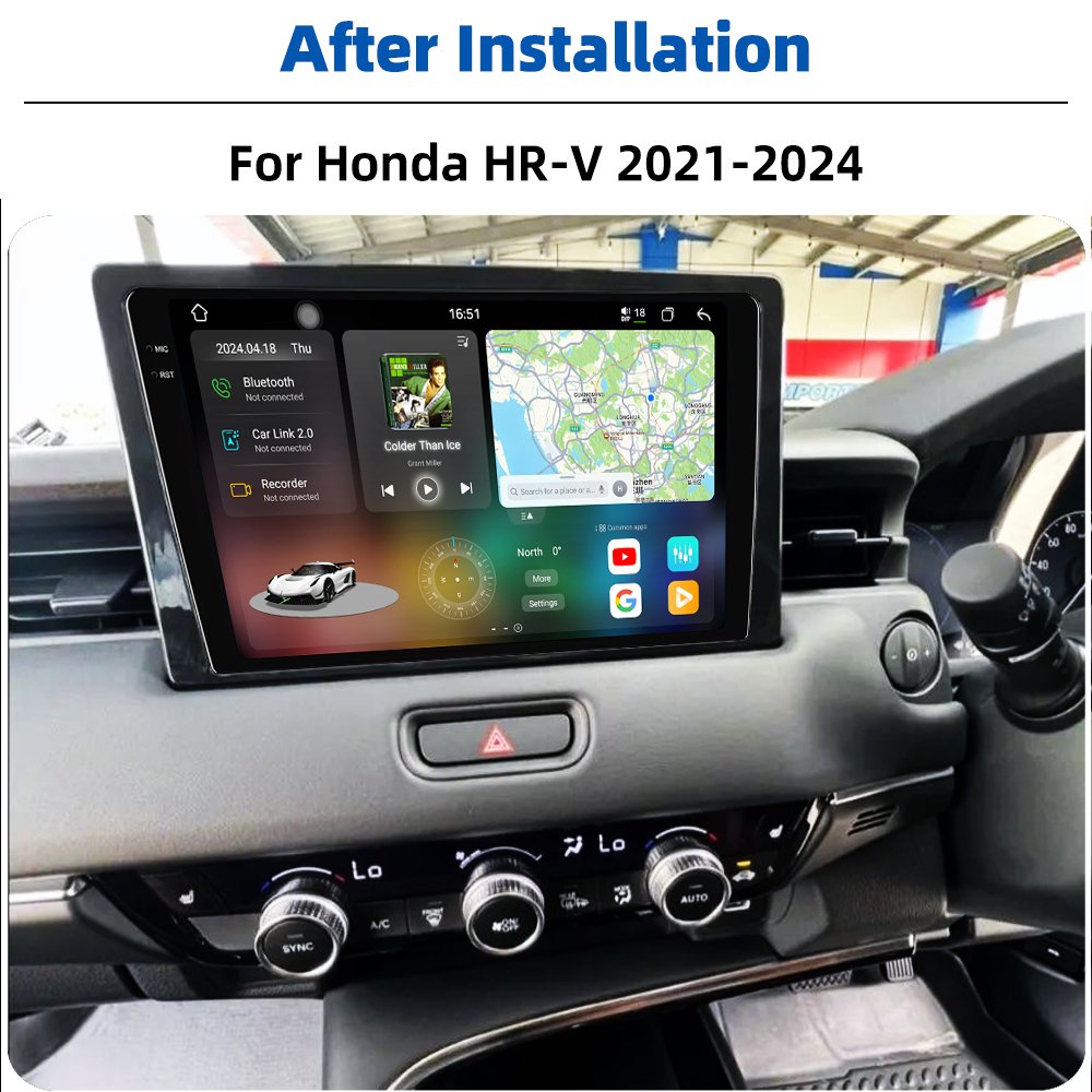 2K 2000*1000 Android 13 Car Touch Screen Radio GPS Navigation CarPlay+auto Autoradio For Honda HR-V HRV 2021-2024