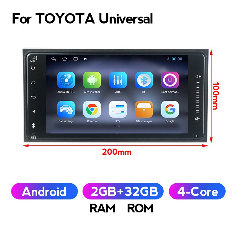 Navifly 8-Core DSP Android 10.0 Universal Car GPS Navigation Radio For Toyota Camry Alphard Echo Rush Allion Auris Celica Yaris