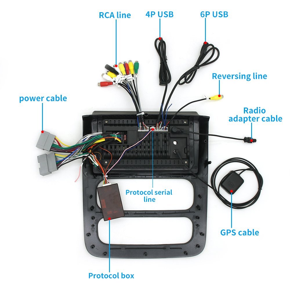 JMC CarPlay Android Auto FM AM Car Radio GPS Navigation WIFI BT Call Touch Screen Head Unit For Dodge Ram 2002-2005