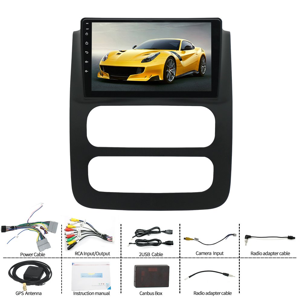JMC CarPlay Android Auto FM AM Car Radio GPS Navigation WIFI BT Call Touch Screen Head Unit For Dodge Ram 2002-2005