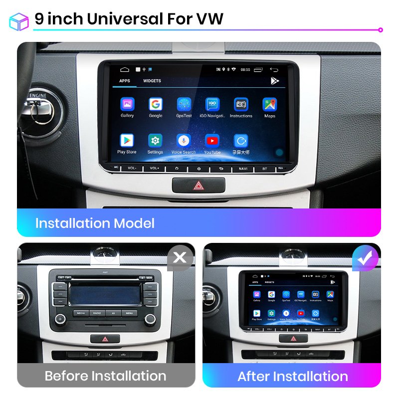 9 inch Android Auto Radio for Volkswagen VW Passat B6 B7 CC Tiguan Touran GOLF POLO Carplay 4G Car Multimedia GPS 2din autoradio