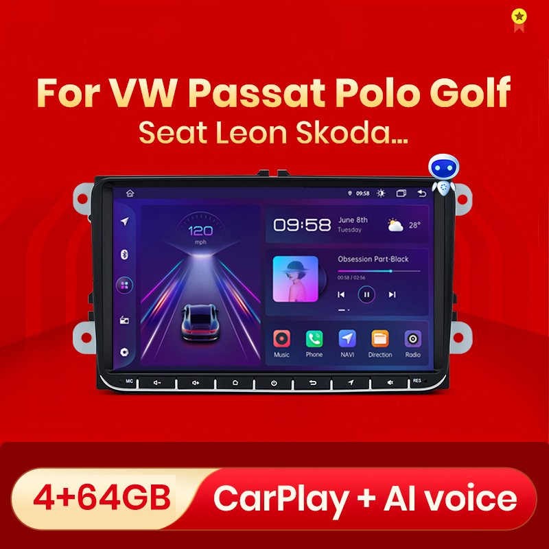 9 inch Android Auto Radio for Volkswagen VW Passat B6 B7 CC Tiguan Touran GOLF POLO Carplay 4G Car Multimedia GPS 2din autoradio