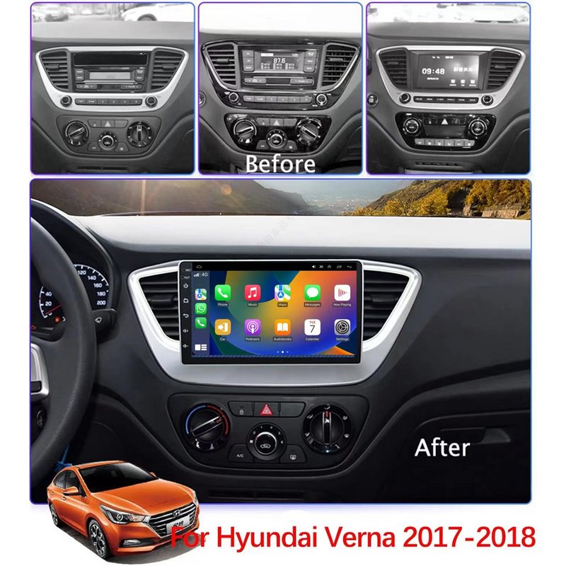 Hot Sale 9 Inch Android Car Radio GPS Navigation Multimedia Player Android Screen Video For Hyundai Verna Accent 2016-