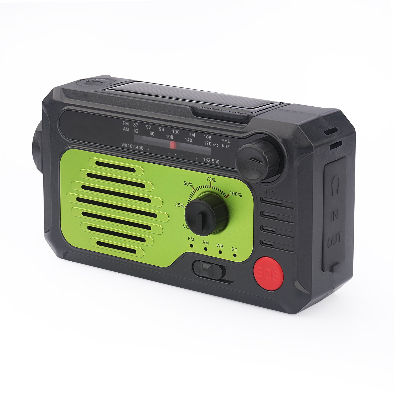Self Powered AM/FM WB NOAA Solar Radio With torch light desk lamp wireless 2000mAh Power Hand Crank Dynamo Emergency SOS Radio