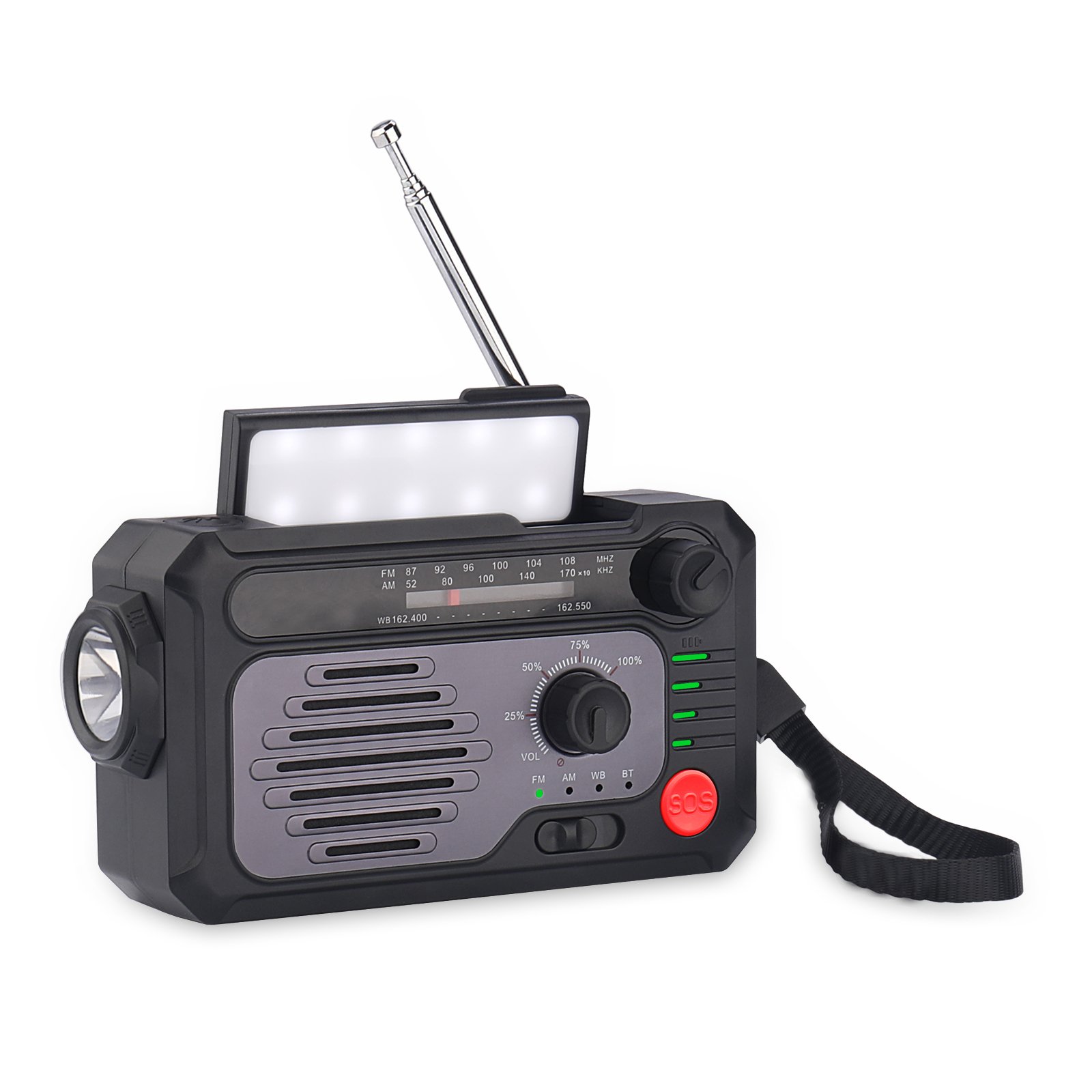 Self Powered AM/FM WB NOAA Solar Radio With torch light desk lamp wireless 2000mAh Power Hand Crank Dynamo Emergency SOS Radio