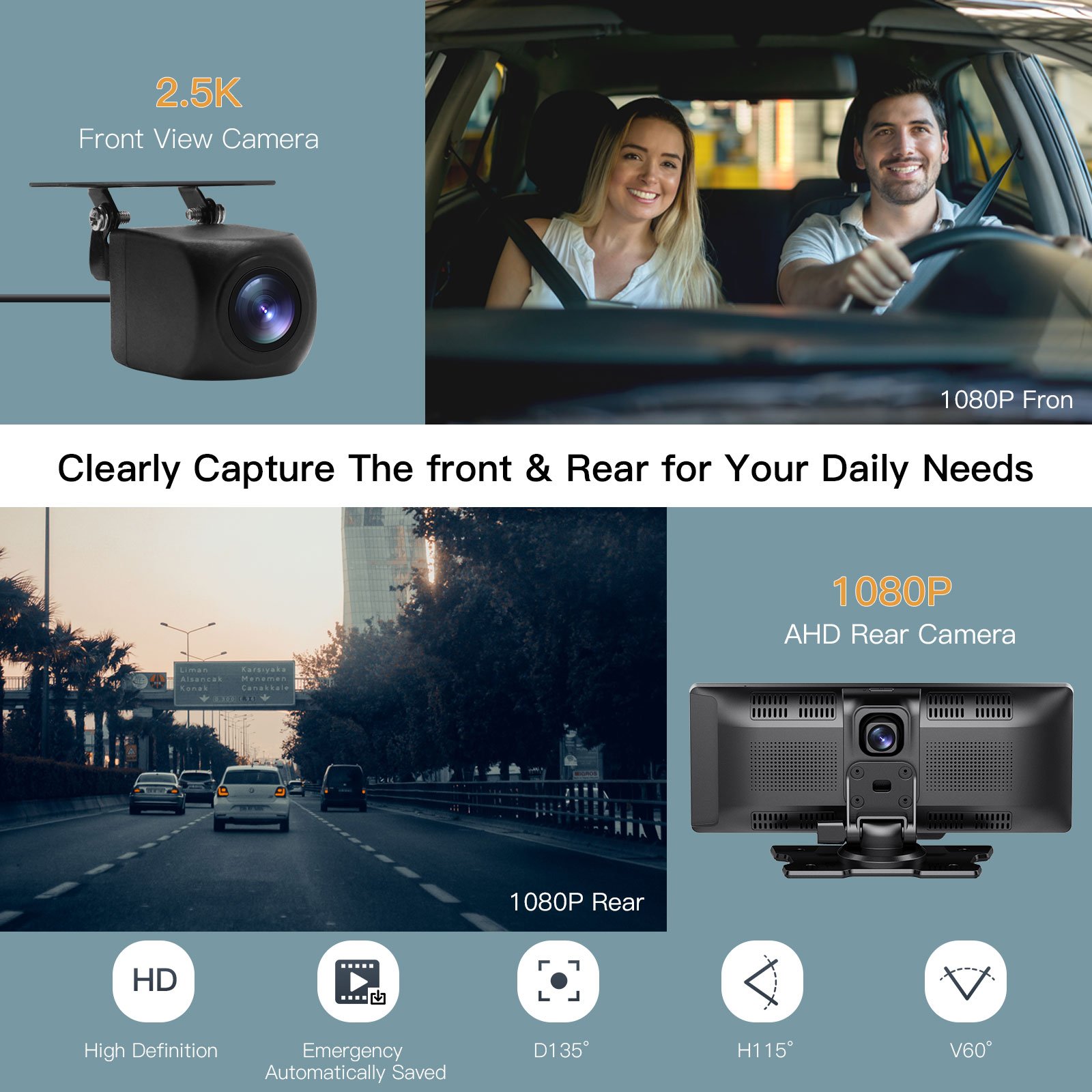 Autoabc Portable multimedia Navigation Wireless Carplay Android Auto Car Radio 9.26inch HD Full Touch Screen for Universal Car