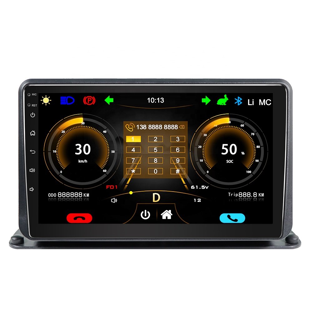 Jmance 10 inch Head unit Set language For Golf cart instrument multimedia BT music radio in one