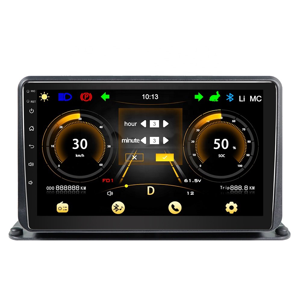 Jmance 10 inch Head unit Set language For Golf cart instrument multimedia BT music radio in one
