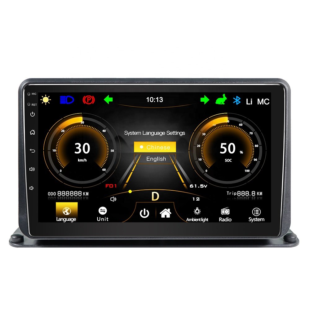 Jmance 10 inch Head unit Set language For Golf cart instrument multimedia BT music radio in one