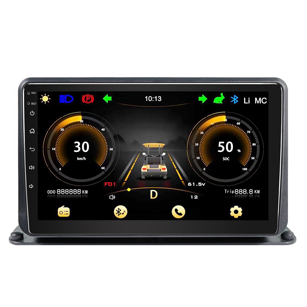 Jmance 10 inch Head unit Set language For Golf cart instrument multimedia BT music radio in one