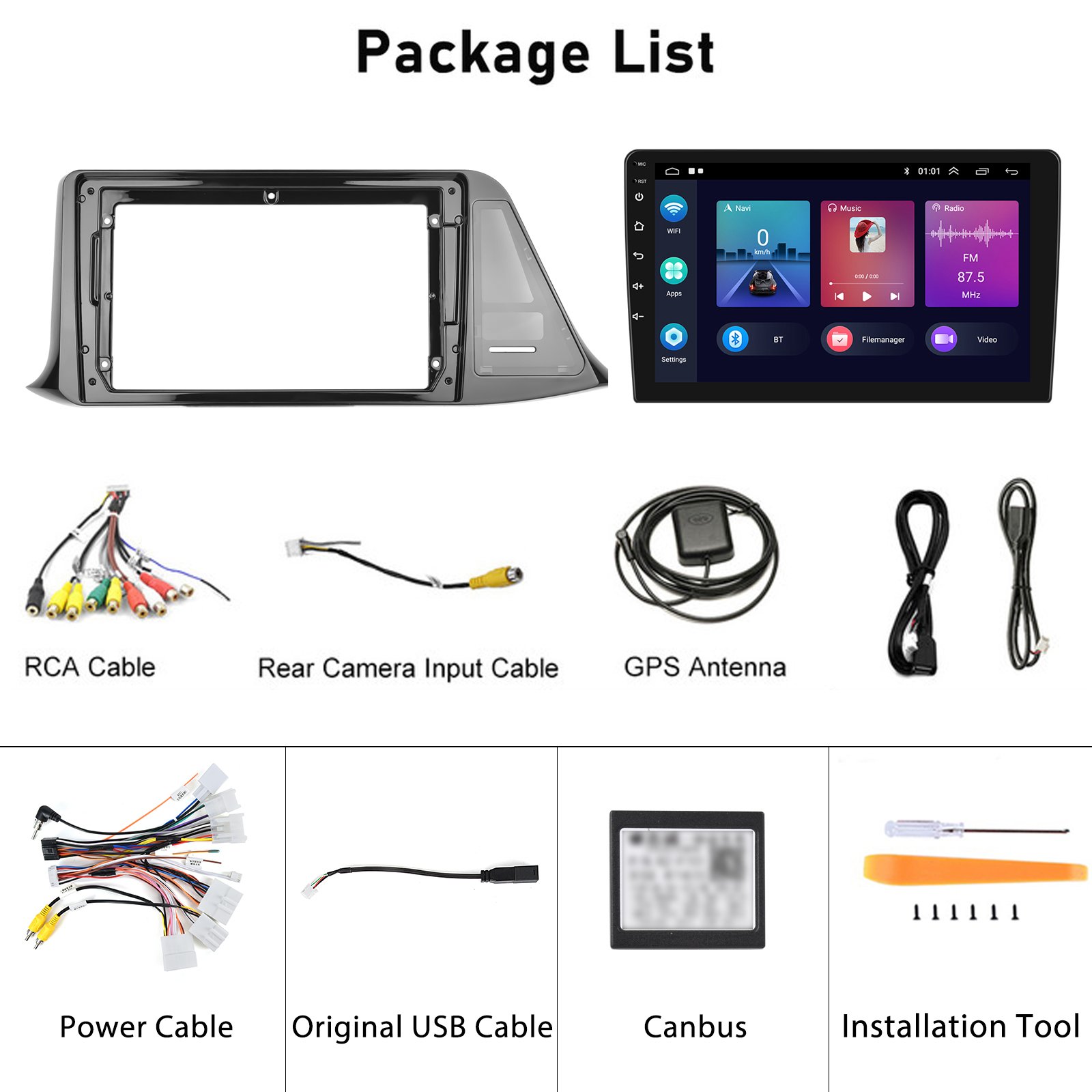 Podofo 2 Din 9" Android Car Player For Toyota CHR(left-hand drive) 2018 Car Radio CarPlay GPS WIFI Hifi FM RDS BT