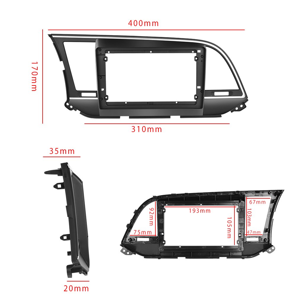 Podofo 2 Din 9'' Android Dashboard Car Radio Frame Special Kit For Hyundai ELANTRA 2016 Damage-free Kit Car Fascia