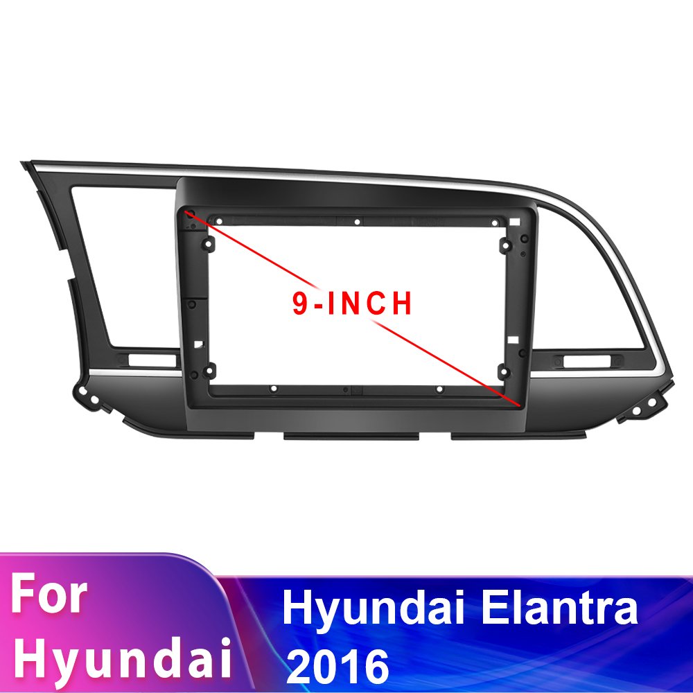 Podofo 2 Din 9'' Android Dashboard Car Radio Frame Special Kit For Hyundai ELANTRA 2016 Damage-free Kit Car Fascia