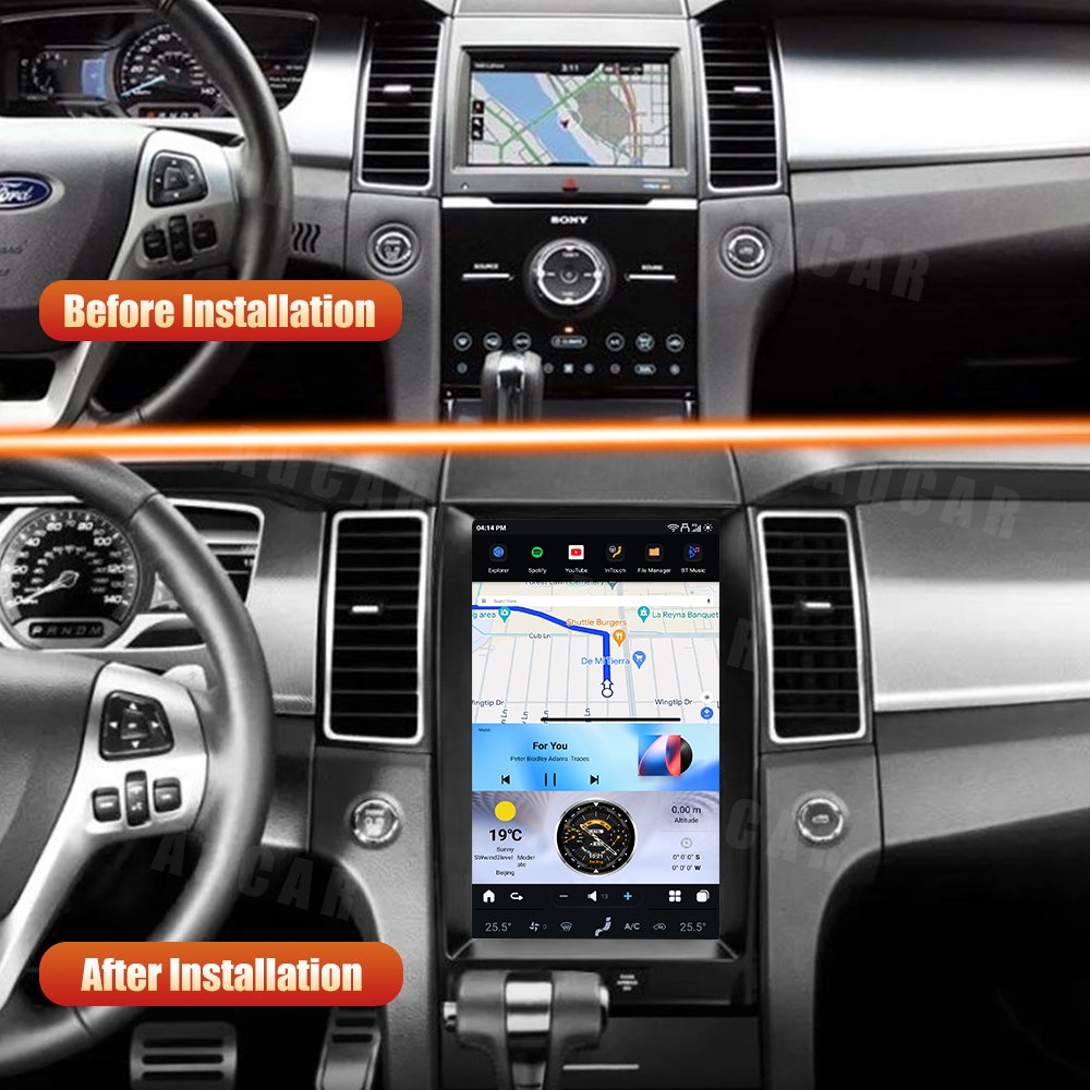 AUCAR 13.6" Latest Tesla Android 13 Car Video Radio Stereo GPS Navigation For Ford Taurus 2012-2016 Car DVD Multimedia Player