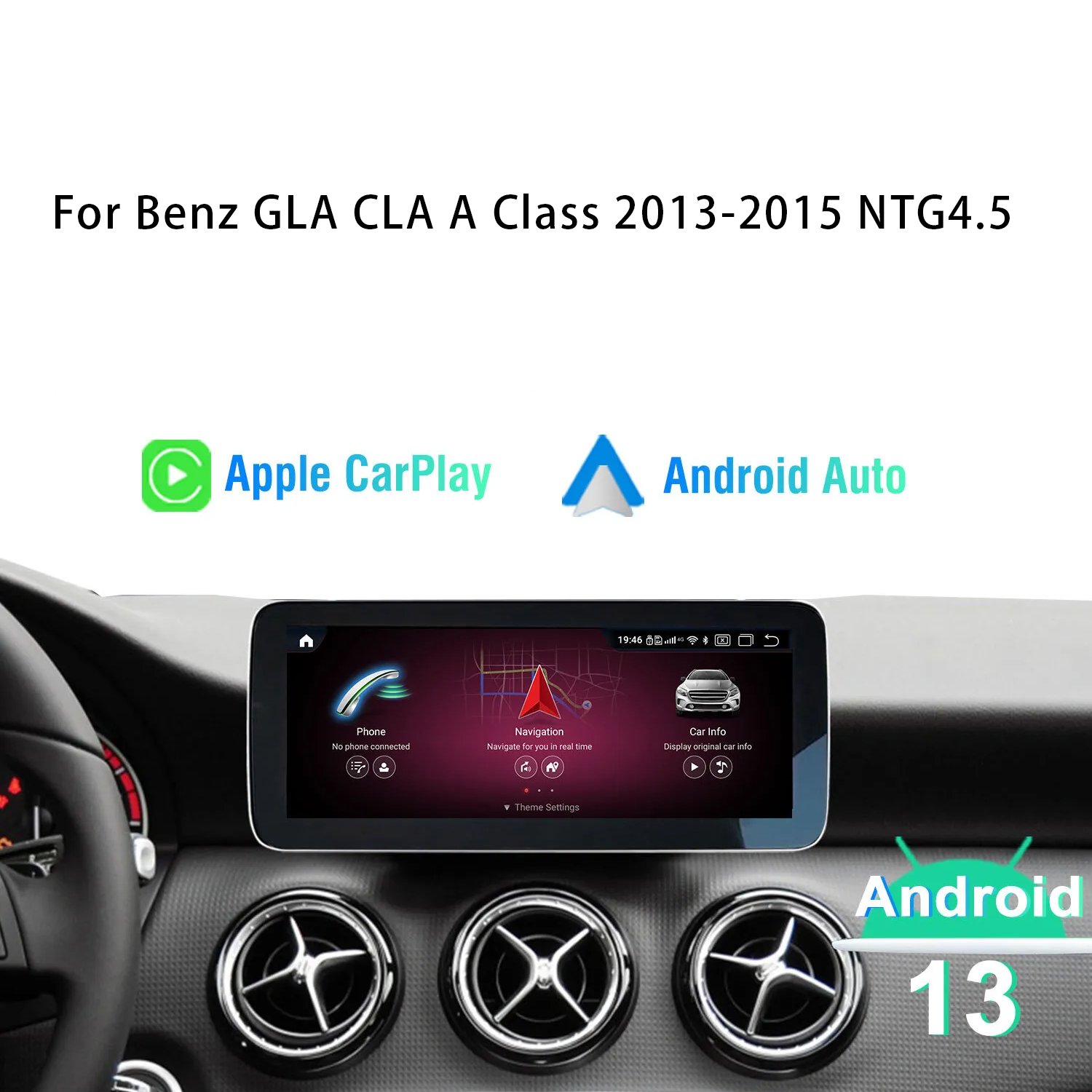 Spot Goods 10.25" 2+32g Android13 car radio dvd player autoradio touch screen for Mercedes Benz GLA CLA A Class 2013-2015 NTG4.5