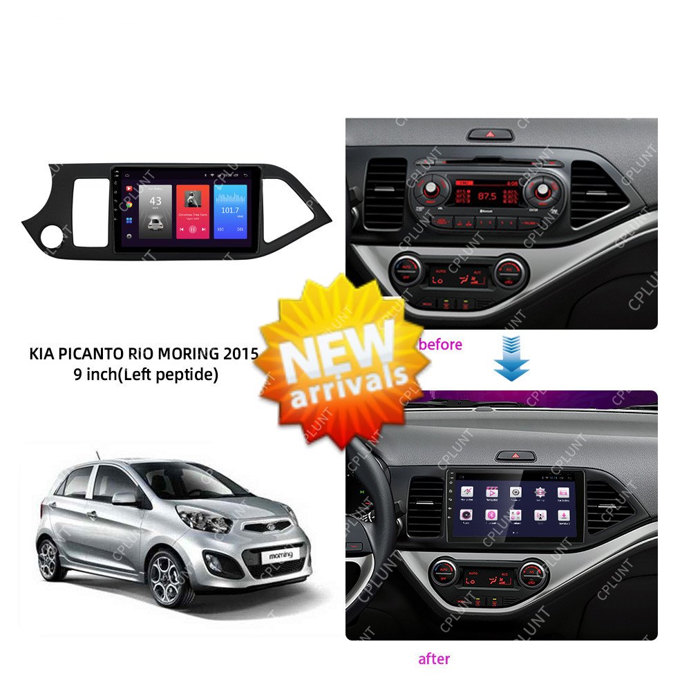 Car DVD Player Frame FOR KIA PICANTO RIO MORNING 2011-2015 LHD 9INCH Touch screen Android radio Farme stereo