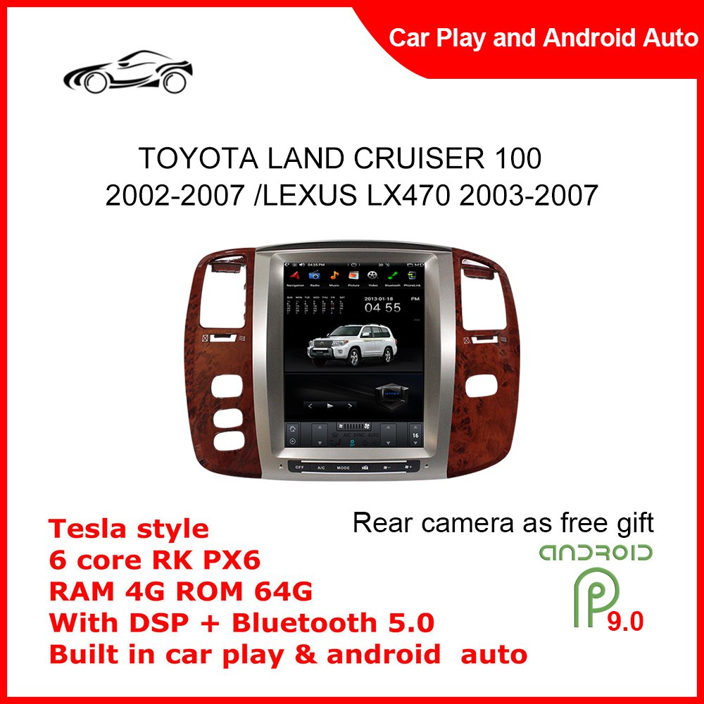 High Fashion 12.1 Inch Android 9 GPS Navigation Auto Radio Car For TOYOTA LAND CRUISER 100 2002-2007 /LEXUS LX470 2003-2007