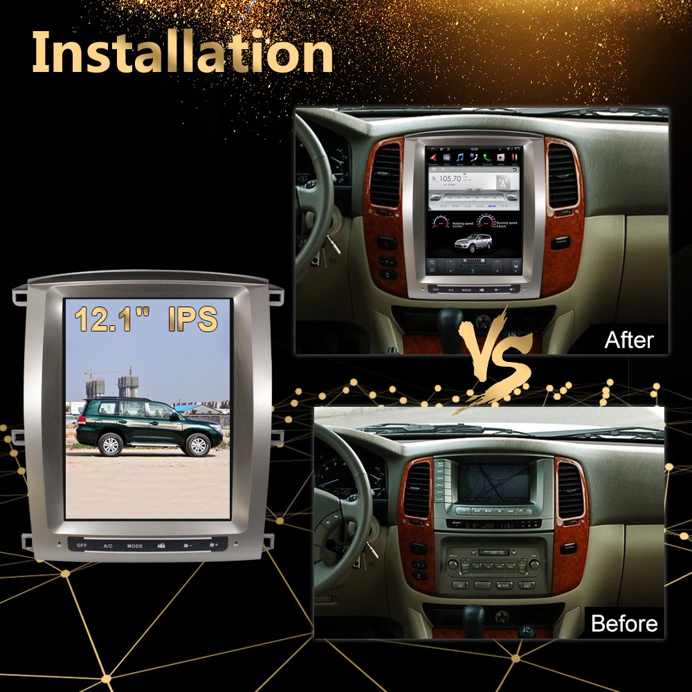 High Fashion 12.1 Inch Android 9 GPS Navigation Auto Radio Car For TOYOTA LAND CRUISER 100 2002-2007 /LEXUS LX470 2003-2007