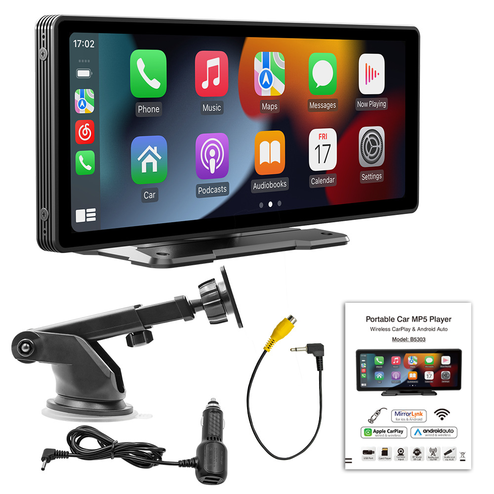 10.26" IPS HD Portable Monitor Wireless Carplay Screen Wireless Android auto Car Display Universal Multimedia car Stereo