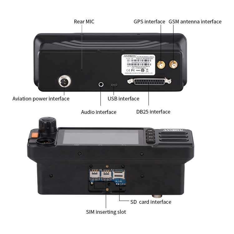 Anysecu 4G Wifi LTE POC Car Radio W9 EU Version TM-9 Mobile Radio Dual Band Walkie Talkie Vehicle Mounted Zello Radio