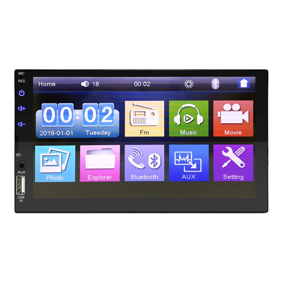 7023 Car Android 12 Radio 7-Inch Gps/Wifi/Tf/Carplay/Auto/Usb/Aux/FM/RDS Touch Screen Car Player