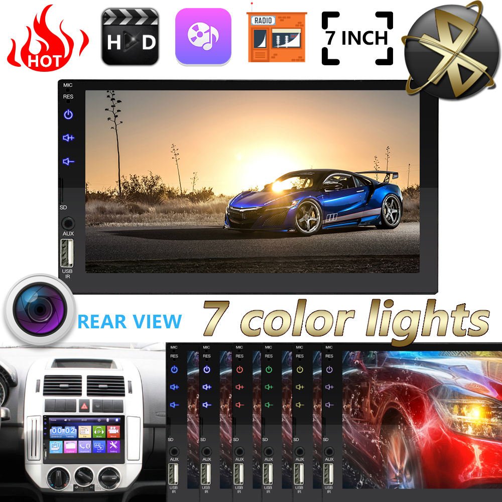 7023 Car Android 12 Radio 7-Inch Gps/Wifi/Tf/Carplay/Auto/Usb/Aux/FM/RDS Touch Screen Car Player