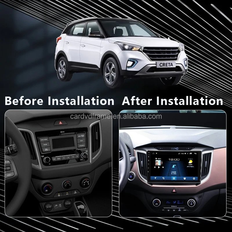 AIjia 9 INCH Car Radio player frame for HYUNDAI IX25/CRETA 2015-2019 Middle East Hot sale android multimedia fascia frame