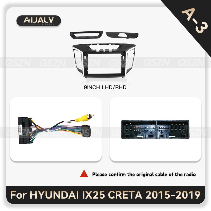 AIjia 9 INCH Car Radio player frame for HYUNDAI IX25/CRETA 2015-2019 Middle East Hot sale android multimedia fascia frame