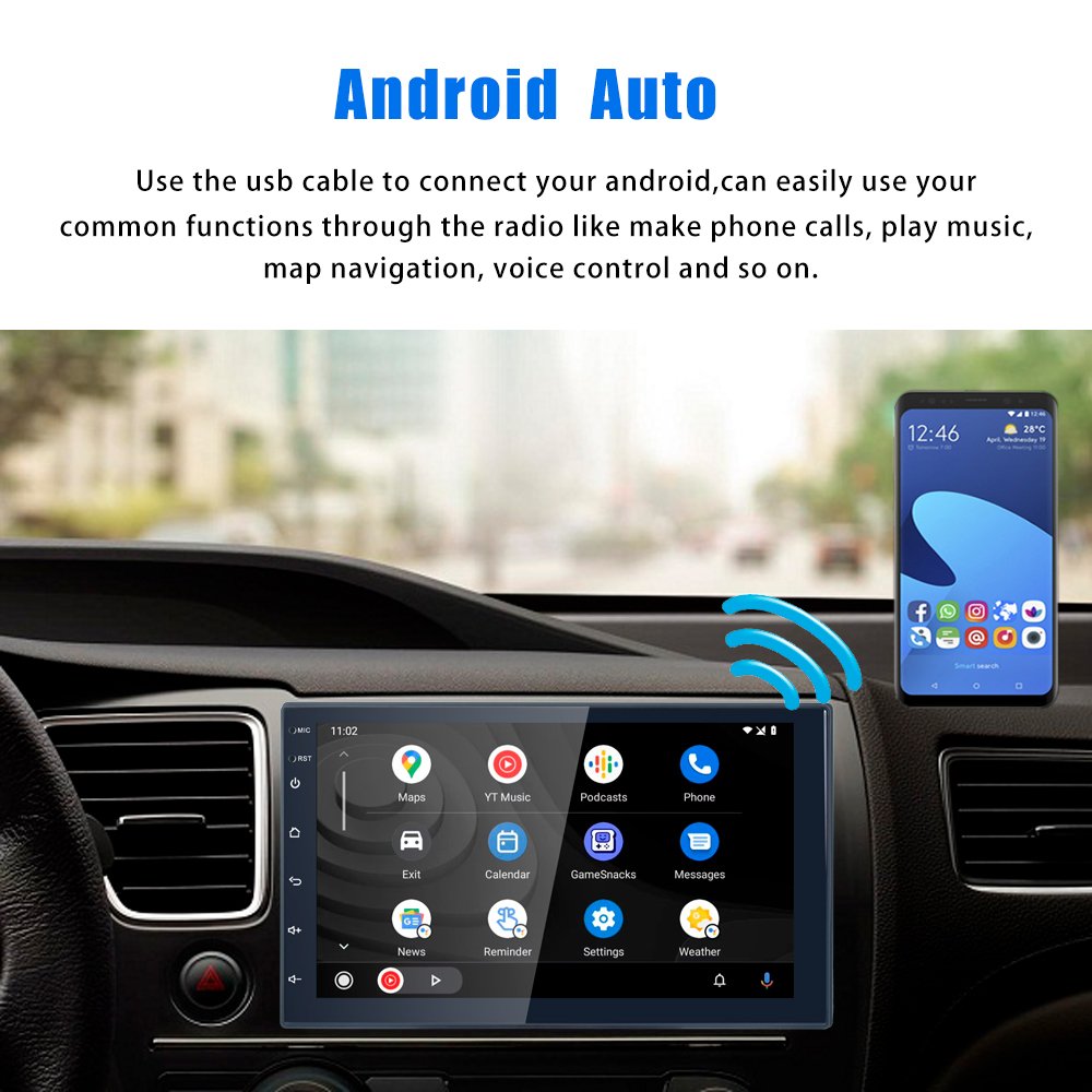 Hot Sale Android Universal 2+32GB/4+64GB/6+128GB Android 11 7/9/10 Inch Touch Screen Car Radio