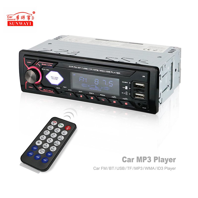 Newest car radio with 2 Usb 1 Din Stereo Aux-in Mp3 Fm Receiver Sd Audio BT Car Mp3 Player